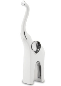 Figurka słoń srebro biel ceramika 101344