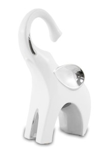 Figurka słoń srebro biel ozdoba na prezent 101346