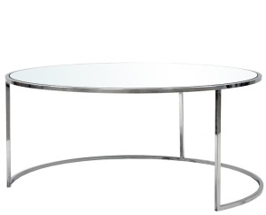 STOLIK metalowy szklany LUSTRZANY blat 113989