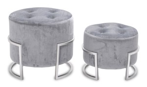 2 Szt Eleganckie pufy GLAMOUR Szary