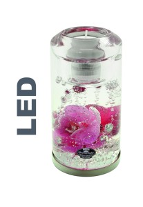 Piękny szklany Świecznik LED zdobiony