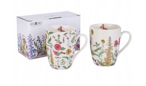 KUBKI 2x KOMPLET, MOTYW KWIATY