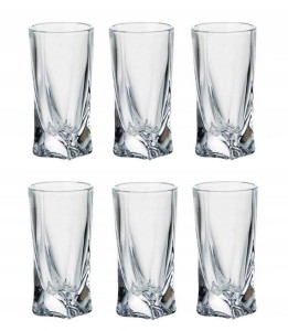 KIELISZKI wódka likier Quadro Bohemia kryształ kpl