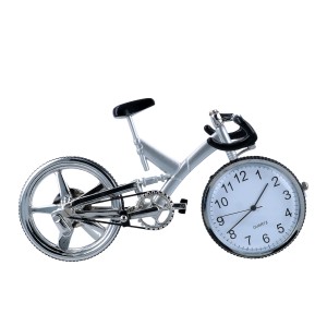 Zegarek rower srebrny dla rowerzyty + bateria