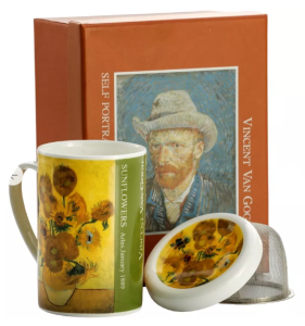 Kubek z zaparzaczem porcelanowy pokrywka prezent 275-4005