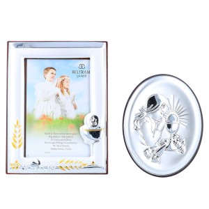 Srebrny Obrazek + Ramka Pierwsza Komunia Święta