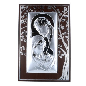 Obraz Święta Rodzina srebrny w Ramce na Prezent