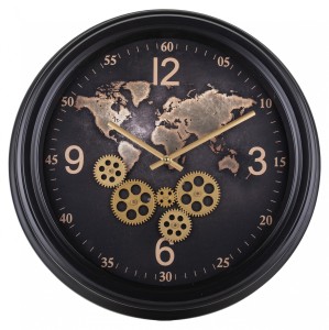 Zegar Treviso brązowy czarny metalowy ścienny 138614