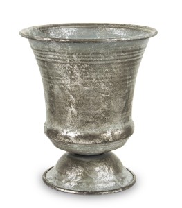 Osłonka wazon doniczka metalowa szara na kwiaty 135673