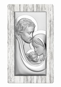 Pamiątka Obraz Święta Rodzina Srebrny Ramka Duży