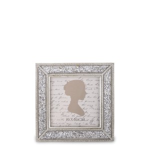 Ramka na zdjęcie kryształki 10 x10 stojąca srebrna 139101