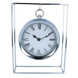 Wiszący zegar srebrny duży czytelny dekoracja