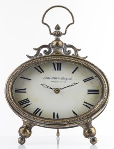 ZEGAR STOJĄCY ZŁOTY RETRO DEKORACJA