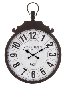 BIAŁY CZARNY METALOWY ZEGAR STYL RETRO DEKORACJA