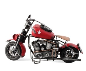 Replika motoru czerwona metalowa dekoracja retro 53803