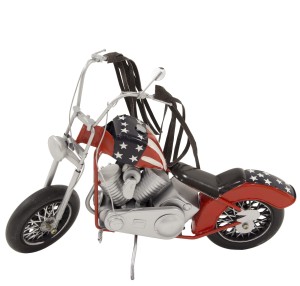Replika Motocykl Czerwona Metalowa  Dekoracja Retro 118819 