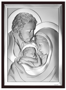 Obraz Święta Rodzina Srebrny W Ramce na prezent