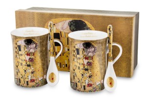 Kubek + łyżeczka porcelana kpl 2szt Gustav Klimt
