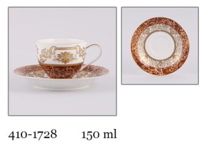 FILIŻANKA ZE SPODKIEM PORCELANA 150 ML