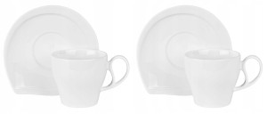 Filiżanki do kawy herbaty białe 2+2