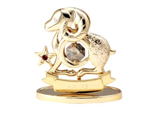 Figurka złota znak zodiaku BARAN Swarovski Crystal