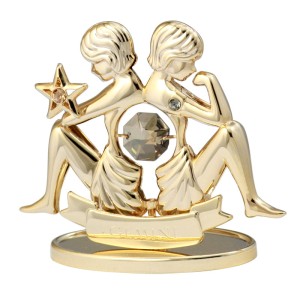 Figurka złota znak zodiaku BLIŹNIĘTA Swarovski