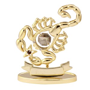 Figurka złota znak zodiaku SKORPION Swarovski