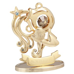 Figurka złota znak zodiaku WODNIK Swarovski