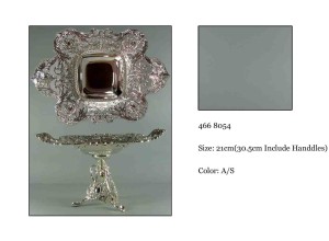 Patera srebrna metalowa platerowana na nóżce