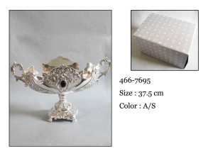 Patera metalowa srebrna misa platerowana gondola