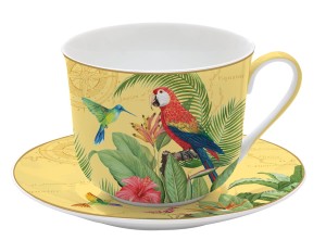 FILIŻANKA ZE SPODKIEM PORCELANA EXOTIC PARADISE