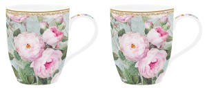 2 x Kubek porcelanowy kwiaty 350 ml ROSE IN BLOOM