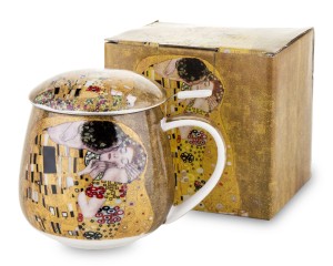 Kubek z zaparzaczem pokrywa porcelana Gustav Klimt