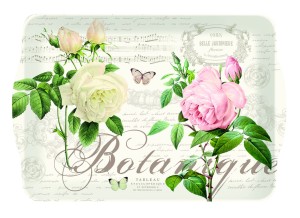 Taca z uchwytami kwiaty róże 46 x 32 melamina