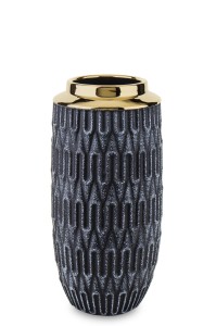 Wazon czarny złoty ceramiczny flakon