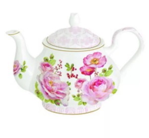 Dzbanek czajniczek zdobiony kwaity różowy 800 ml