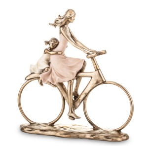 Figura rodzina matka córka dziecko mama rower