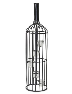 Nowoczesny lampion metalowy czarny na prezent