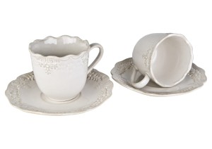 Komplet filiżanek z kamionki 2+2 Amelia
