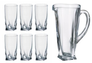 BOHEMIA QUADRO DRINK WATER DZBANEK + 6 SZKLANEK