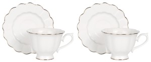 Komplet filiżanek z porcelany 2+2 ALVARO