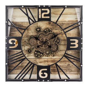 Zegar Treviso ścienny metalowy czarny brązowy