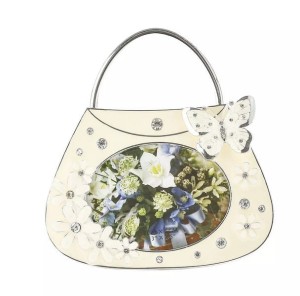 Ramka na zdjęcie torebka damska masa perłowa ecru