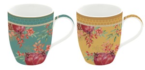 Kpl Kubków porcelanowych kolorowe duże 350 ml