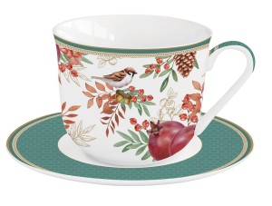 Filiżanka spodedek porcelanowa 370 ml elegancka