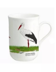 Kubek porcelanowy ,,Ptaki Polski"- Bocian 300 ml