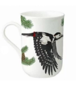 Kubek porcelanowy ,,Ptaki Polski"- Dzięcioł 300 ml