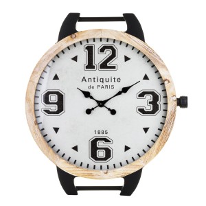 Zegar ścienny metalowy drewniany retro wiszący