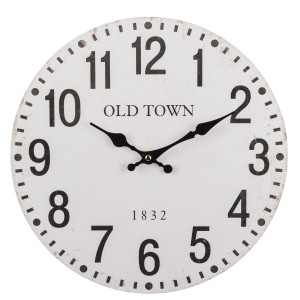 Zegar ścienny czytelny biały czarne cyfry wiszący
