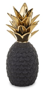 Ceramiczna dekoracja ananas czarny złoty prezent